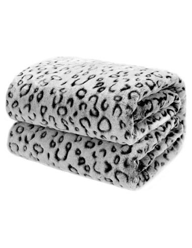 Manta Suave ZHIKU Leopardo Negro 100x130 cm Forro Polar