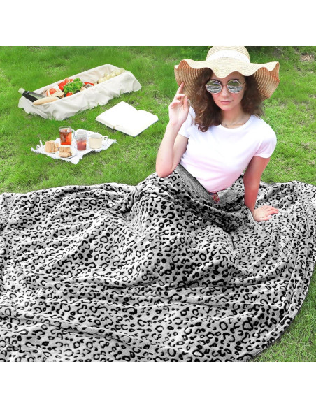 Manta Suave ZHIKU Leopardo Negro 100x130 cm Forro Polar