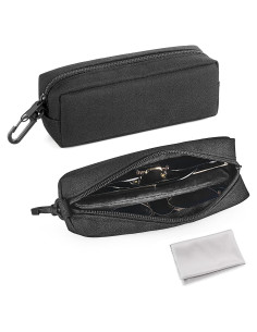 Estuche Doble para Gafas Mkono Suave con Clip y Paño
