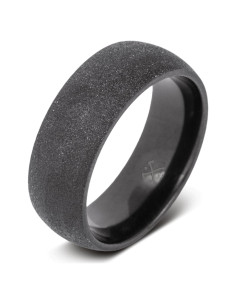 Anillo de Boda Tungsteno Negro Manly Bands 8mm con Circonio