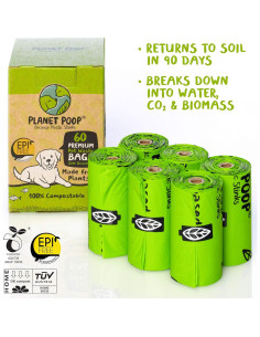 Bolsas Compostables para Perros PLANET POOP - 60 Unidades 2