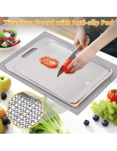 Tabla de Cortar de Titanio ZYBIDEAL 35.56x25.4 cm Antideslizante 2