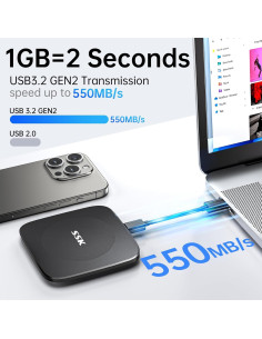 SSD Externo SSK 128GB USB 3.2 Gen 2 hasta 550MB/s 2