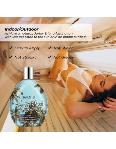 Loción bronceadora oscura Jeallis 382.7g para cama bronceado