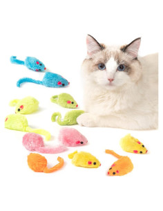 Juguetes de Ratón para Gato MeoHui 12PCS con Sonajero y Hierba Gatera