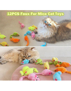 Juguetes de Ratón para Gato MeoHui 12PCS con Sonajero y Hierba Gatera 2
