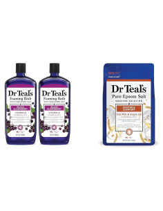 Baño Espumoso Dr Teal's 1008 ml + Remojo Sal Epsom 1.36 kg