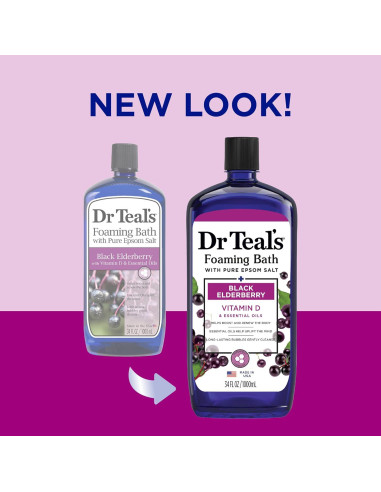 Baño Espumoso Dr Teal's 1008 ml + Remojo Sal Epsom 1.36 kg