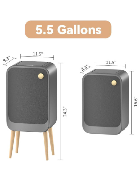 Cubo de Basura ELPHECO Acero Inoxidable 21x29cm 5.5 Galones