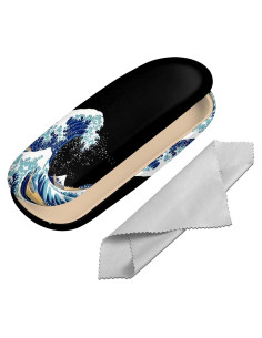 Estuche para Gafas Duro M37 Ola Azul con Paño de Limpieza