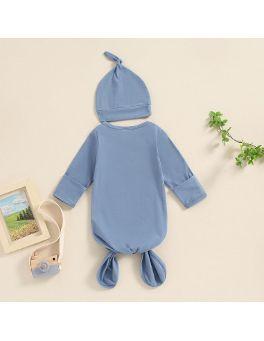 Merqwadd Gown Knotted Romper Bebé 0-3 Meses Salida Hospital