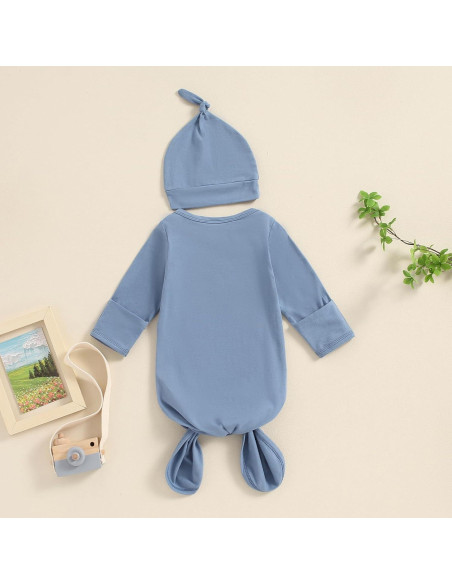 Merqwadd Gown Knotted Romper Bebé 0-3 Meses Salida Hospital