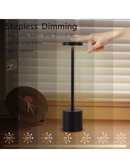 Juego de Lámparas de Mesa Inalámbricas XIH 2 Piezas LED 5000mAh