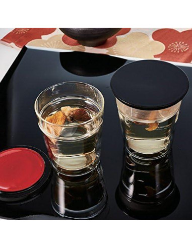 Vaso Doble Pared Hario Twin Rock 260ml Vidrio Transparente