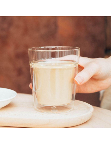 Vaso Doble Pared Hario Twin Rock 260ml Vidrio Transparente