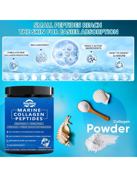 Polvo de Colágeno Marino Suiyilary 300g - Salud Piel, Cabello y Uñas