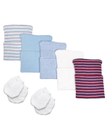 Conjunto de gorro y manoplas para bebé Nurses Choice - Multicolor