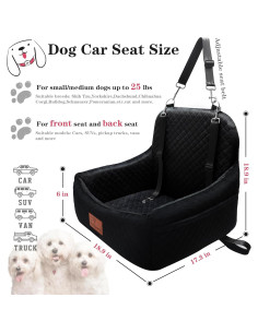Asiento de coche para perros VERGODPRO negro 48x44cm antideslizante 2