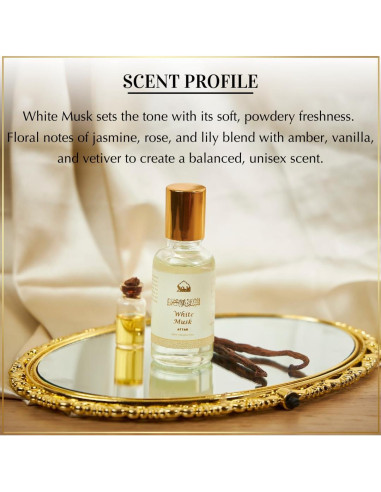 Aceite de Perfume Attar Dukhni Musk Blanco 30ml Unisex