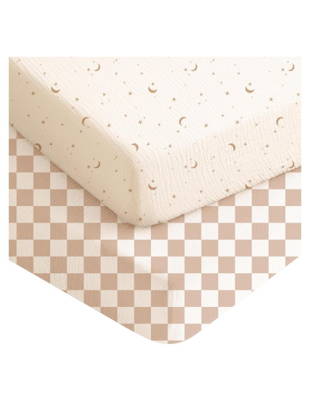 Sábanas de Muselina Konssy para Cuna Estándar 2 Piezas