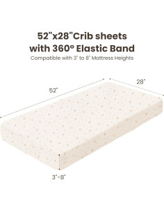 Sábanas de Muselina Konssy para Cuna Estándar 2 Piezas 2