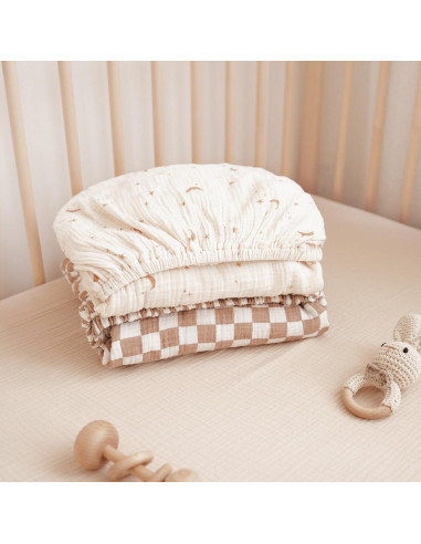 Sábanas de Muselina Konssy para Cuna Estándar 2 Piezas