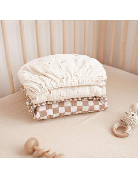 Sábanas de Muselina Konssy para Cuna Estándar 2 Piezas