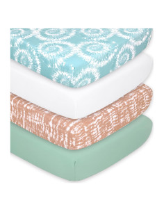 Juego de Sábanas Ajustadas para Cuna The Peanutshell Boho Tie Dye