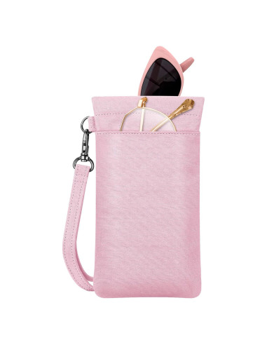 Funda Doble para Gafas Fintie Rosa con Correa y Microfibra