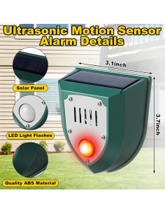 Qualirey 6 Alarmas de Movimiento Solar 129dB para Exterior 2