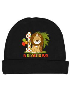 Gorro de bebé león feliz 100% algodón para primer cumpleaños