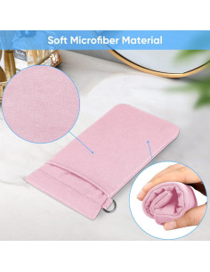 Funda Doble para Gafas Fintie Rosa con Correa y Microfibra 2