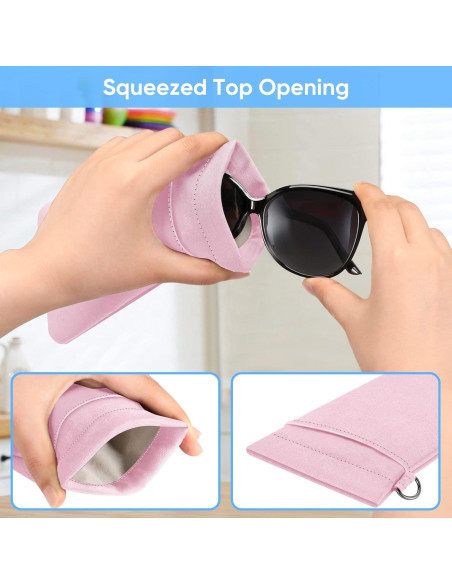 Funda Doble para Gafas Fintie Rosa con Correa y Microfibra