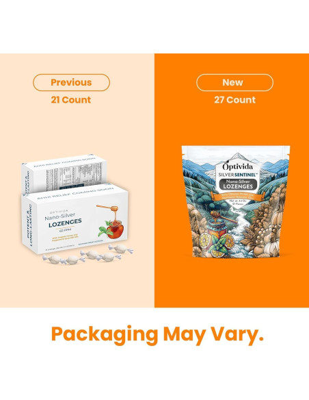 Pastillas Calmantes de Plata Coloidal OPTIVIDA con Miel y Limón - 1 Paquete