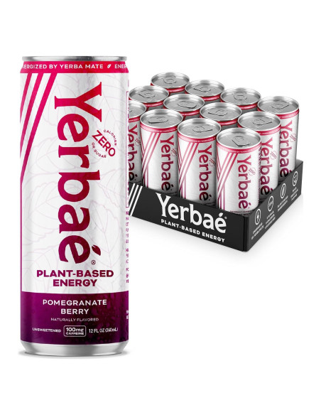 Yerbaé Energy Seltzer Granada Baya - Sin Azúcar, 12 Latas