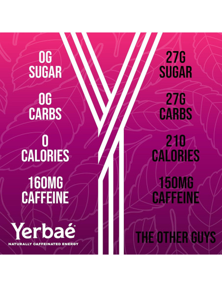 Yerbaé Energy Seltzer Granada Baya - Sin Azúcar, 12 Latas