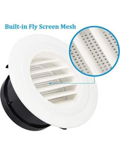 Cubierta de Rejilla de Ventilación 75mm Luckyaa ABS Blanca 2