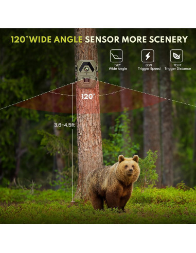 Cámara de sendero WOSPORTS H37 36MP 1440P visión nocturna