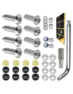 Kit de Tornillos Antirrobo Middrivr para Placas de Matrícula 8 Pzas