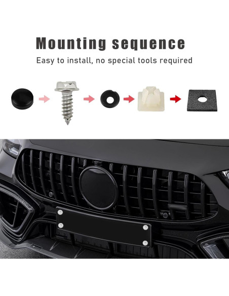 Kit de Tornillos Autoperforantes Ohleats para Placas de Matrícula 4 PCS