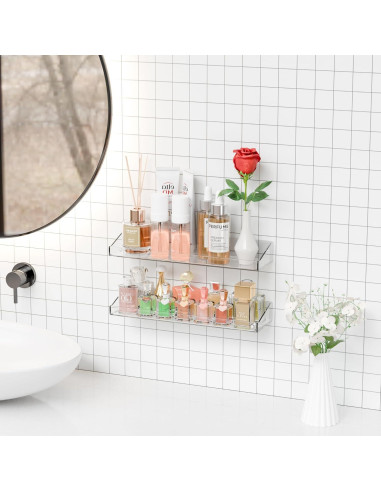 Estantes Acrílicos Flotantes Yieach 38 cm - 4 Unidades