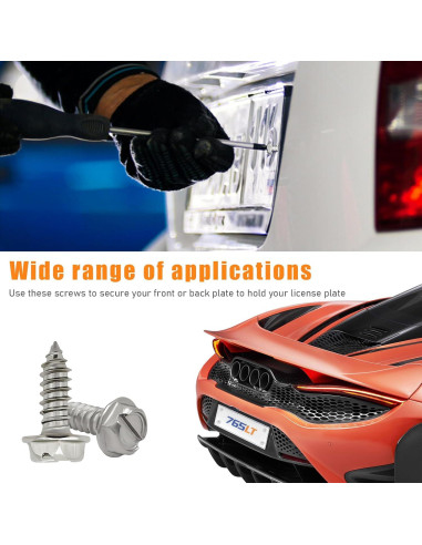 Kit de Tornillos Autoperforantes Ohleats para Placas de Matrícula 4 PCS
