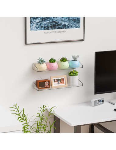 Estantes Acrílicos Flotantes Yieach 38 cm - 4 Unidades