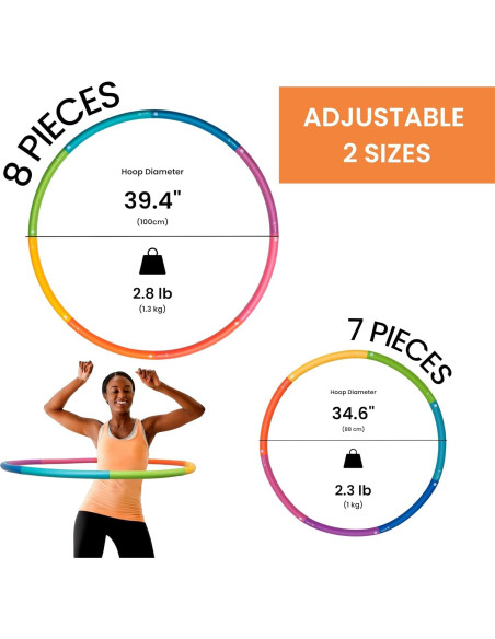Aro de Hula Ponderado Fiteroc 1.27 kg Grande Ajustable