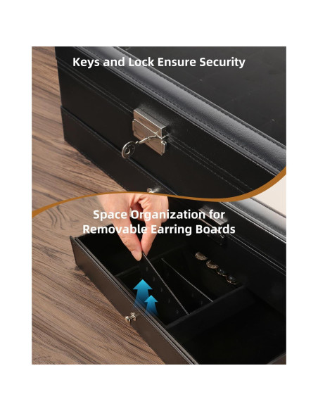 Caja de Relojes Uten de 12 Compartimentos con Tapa de Vidrio