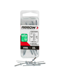 Remaches de acero Arrow RLS1/8, 15 piezas, 3 mm diámetro