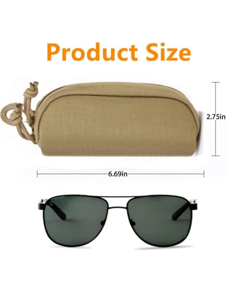 Funda de Gafas Táctica MOLLE Negra 17x8x5 cm
