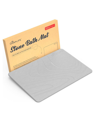 Alfombra de Baño Antideslizante Graplife 60x39 cm Diatomita Gris