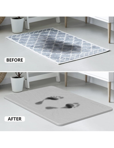 Alfombra de Baño Antideslizante Graplife 60x39 cm Diatomita Gris