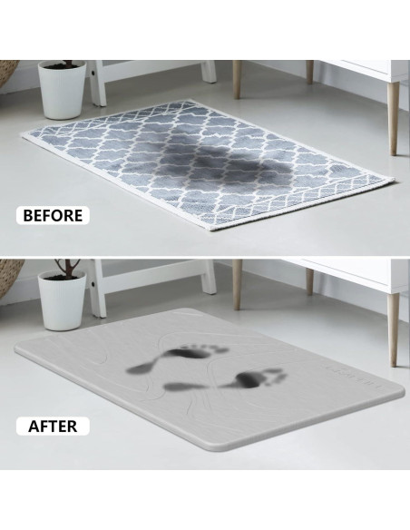 Alfombra de Baño Antideslizante Graplife 60x39 cm Diatomita Gris